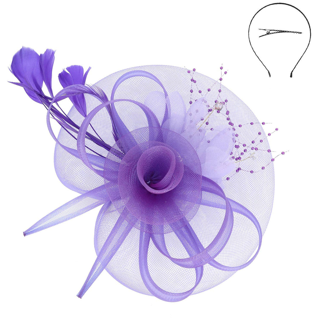 SP Sophia CollectionFloral Feathered Organza Fascinator - Polish Boutique