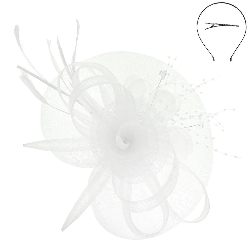 SP Sophia CollectionFloral Feathered Organza Fascinator - Polish Boutique