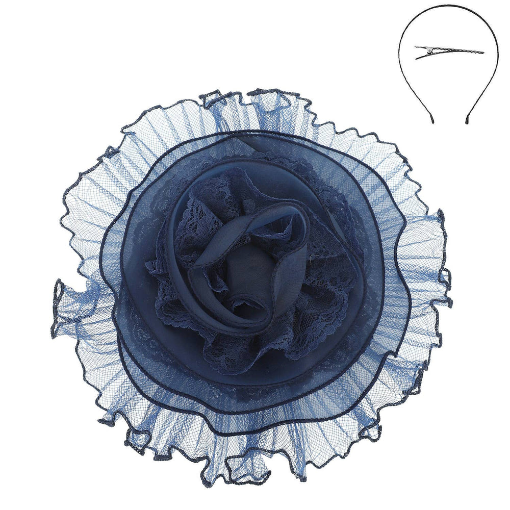SP Sophia CollectionLace Mesh Rose Bloom Fascinator - Polish Boutique